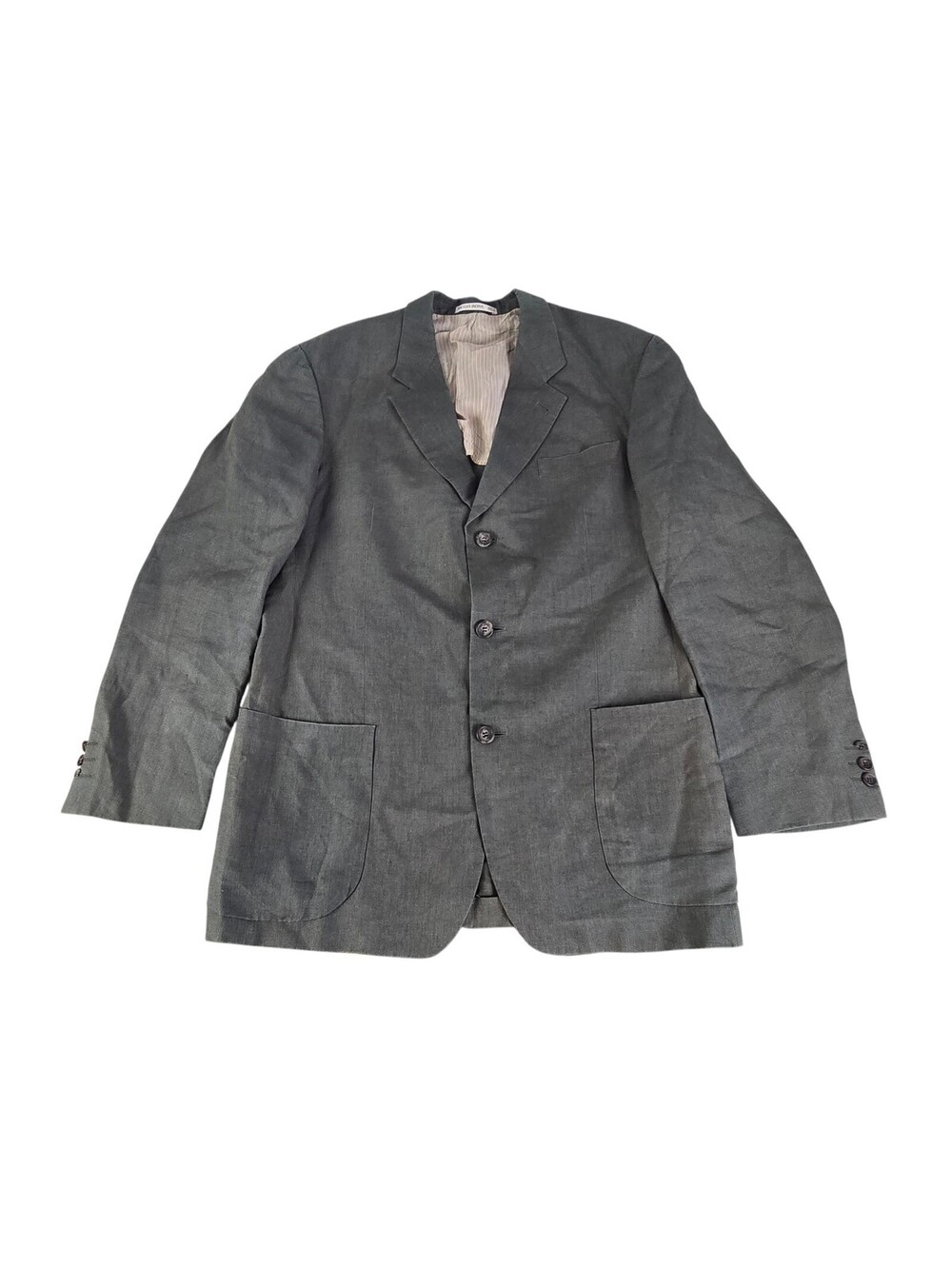 Hugo Boss BOSS Solbiati 100% Linen Blazer 42L Sage Green Sport Coat Jacket Flaws